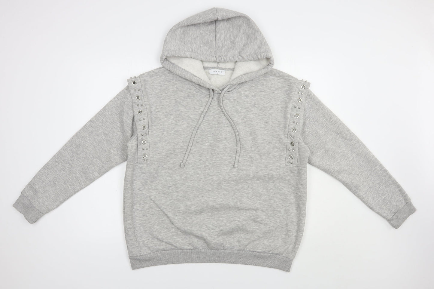 Papaya Womens Grey  Polyester Pullover Hoodie Size L  Pullover