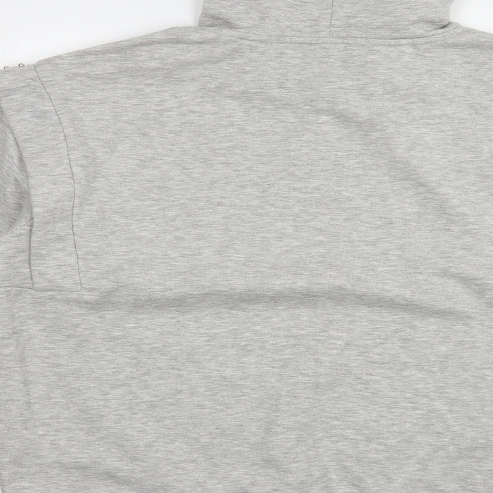 Papaya Womens Grey  Polyester Pullover Hoodie Size L  Pullover