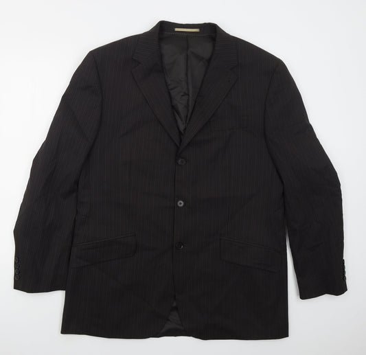 NEXT Mens Grey Striped Wool Jacket Suit Jacket Size 44