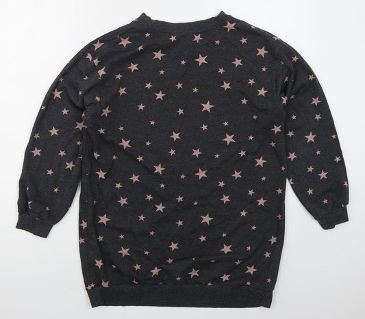 H&M Womens Green  Cotton Pullover Sweatshirt Size S  Pullover - Stars