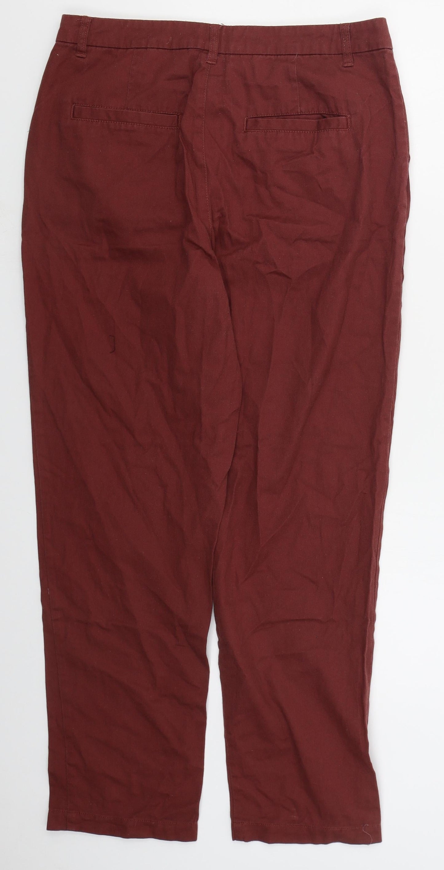 ASOS Womens Red  Cotton Trousers  Size 10 L27 in Regular Button