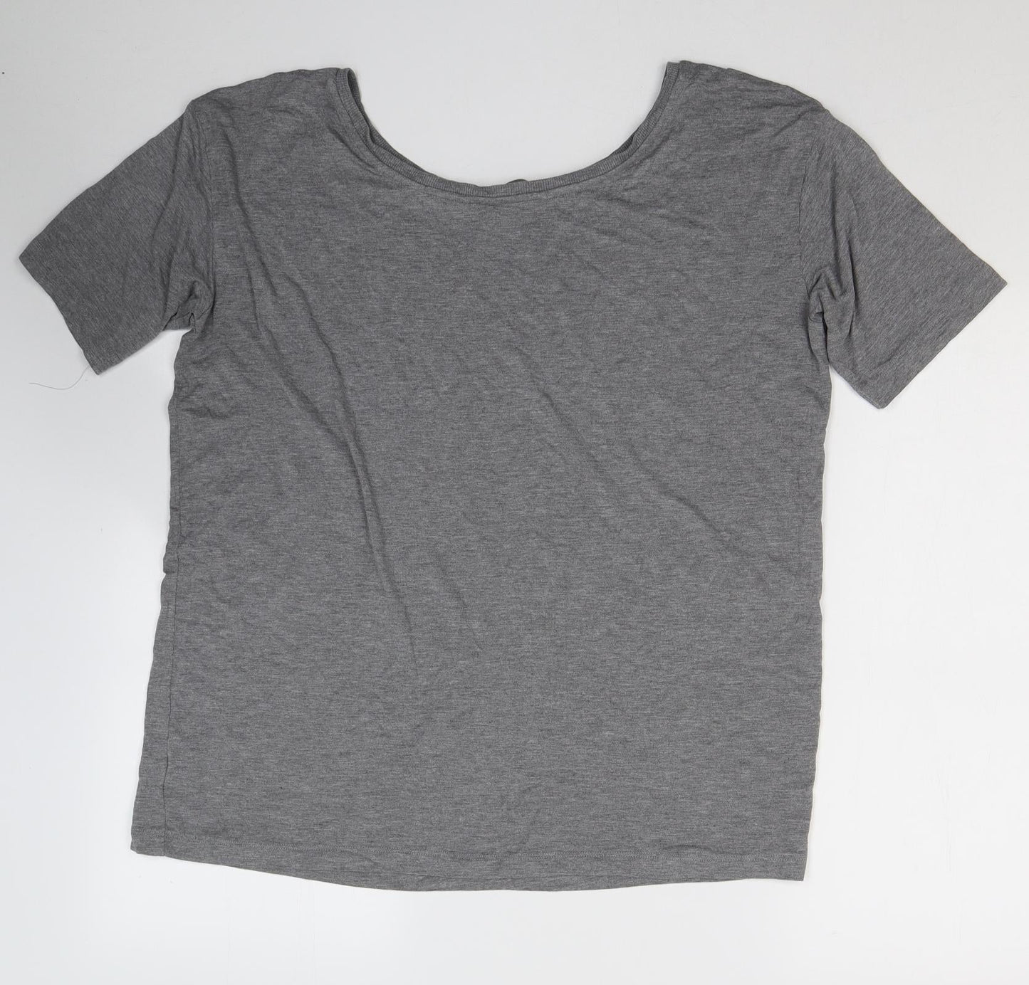 NEXT Womens Grey  Cotton Basic T-Shirt Size 12 Round Neck