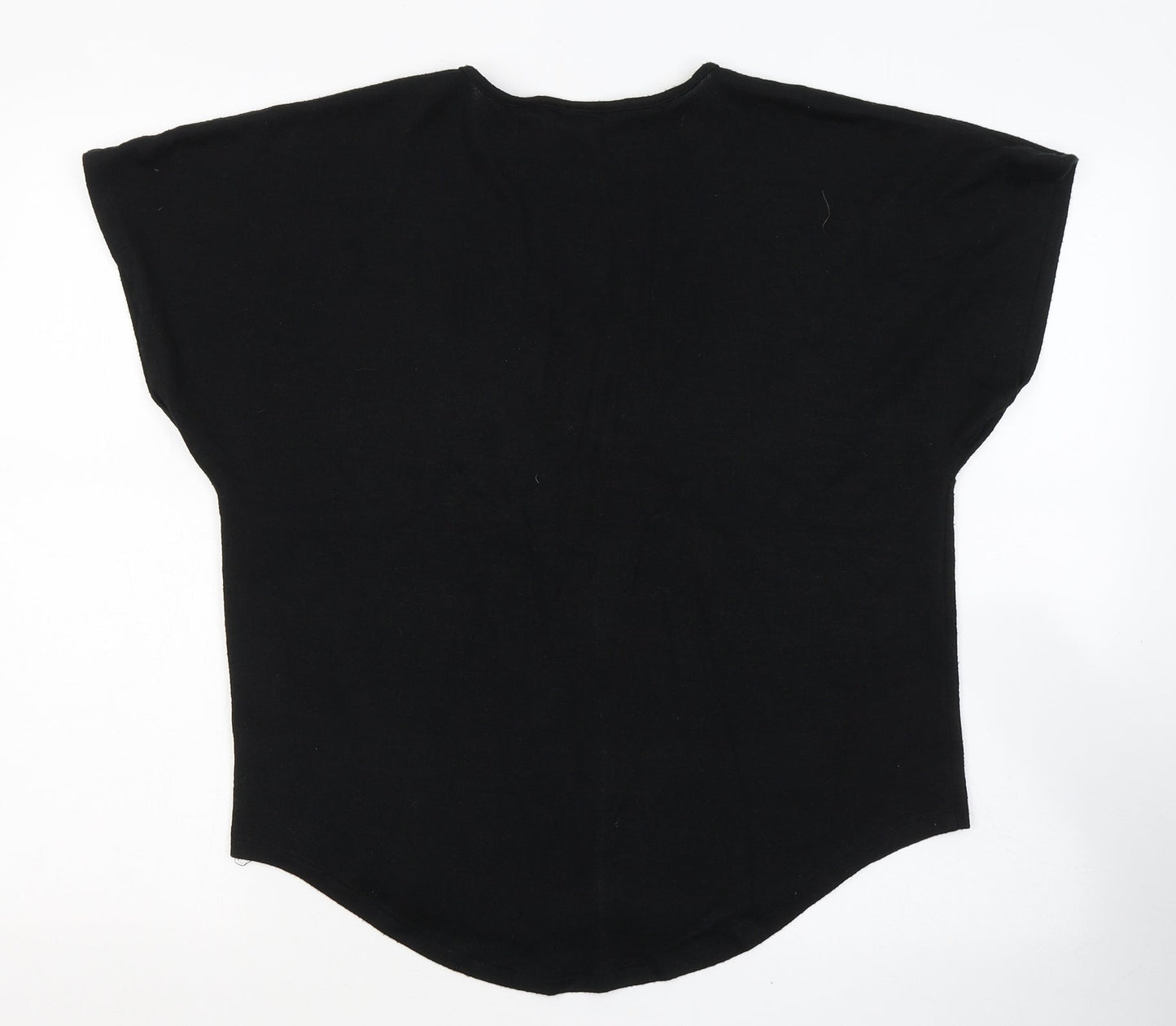 Gap Womens Black  Polyester Jersey T-Shirt Size S V-Neck