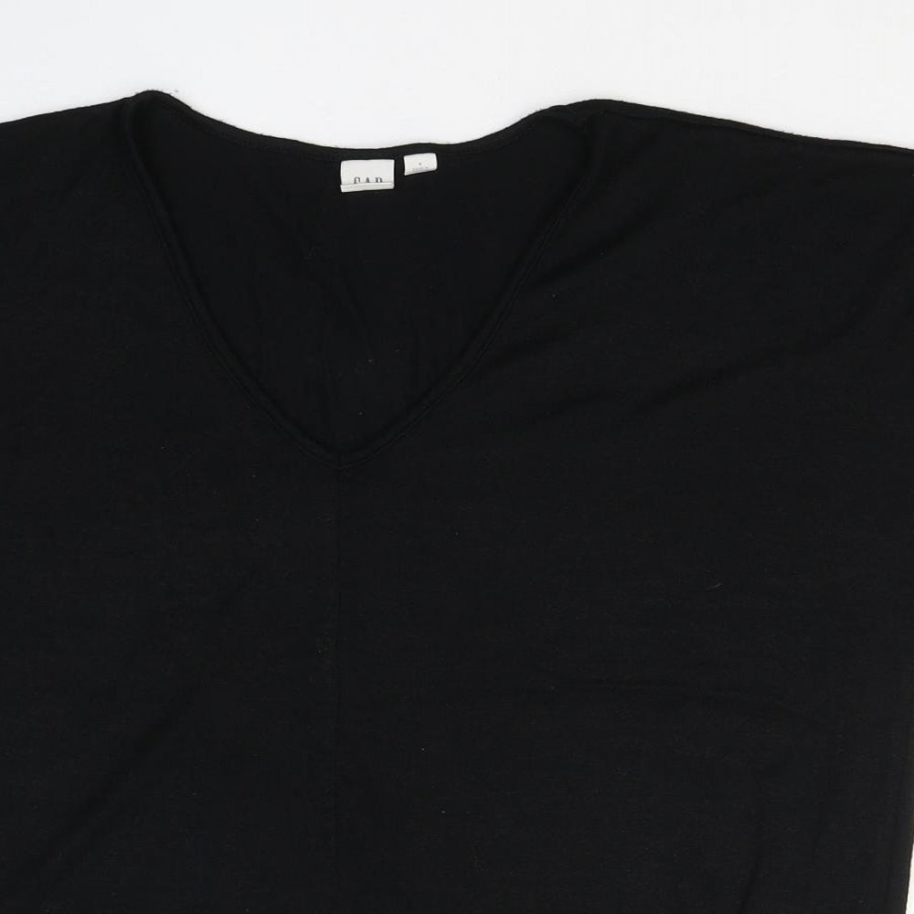 Gap Womens Black  Polyester Jersey T-Shirt Size S V-Neck