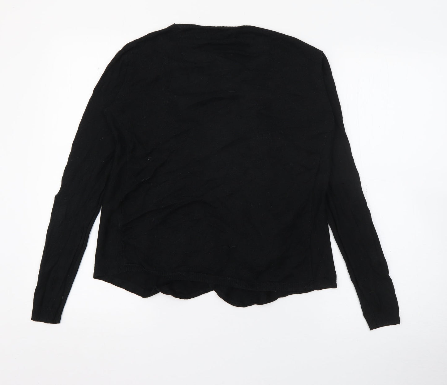 Amisu Womens Black V-Neck  Acrylic Cardigan Jumper Size XS