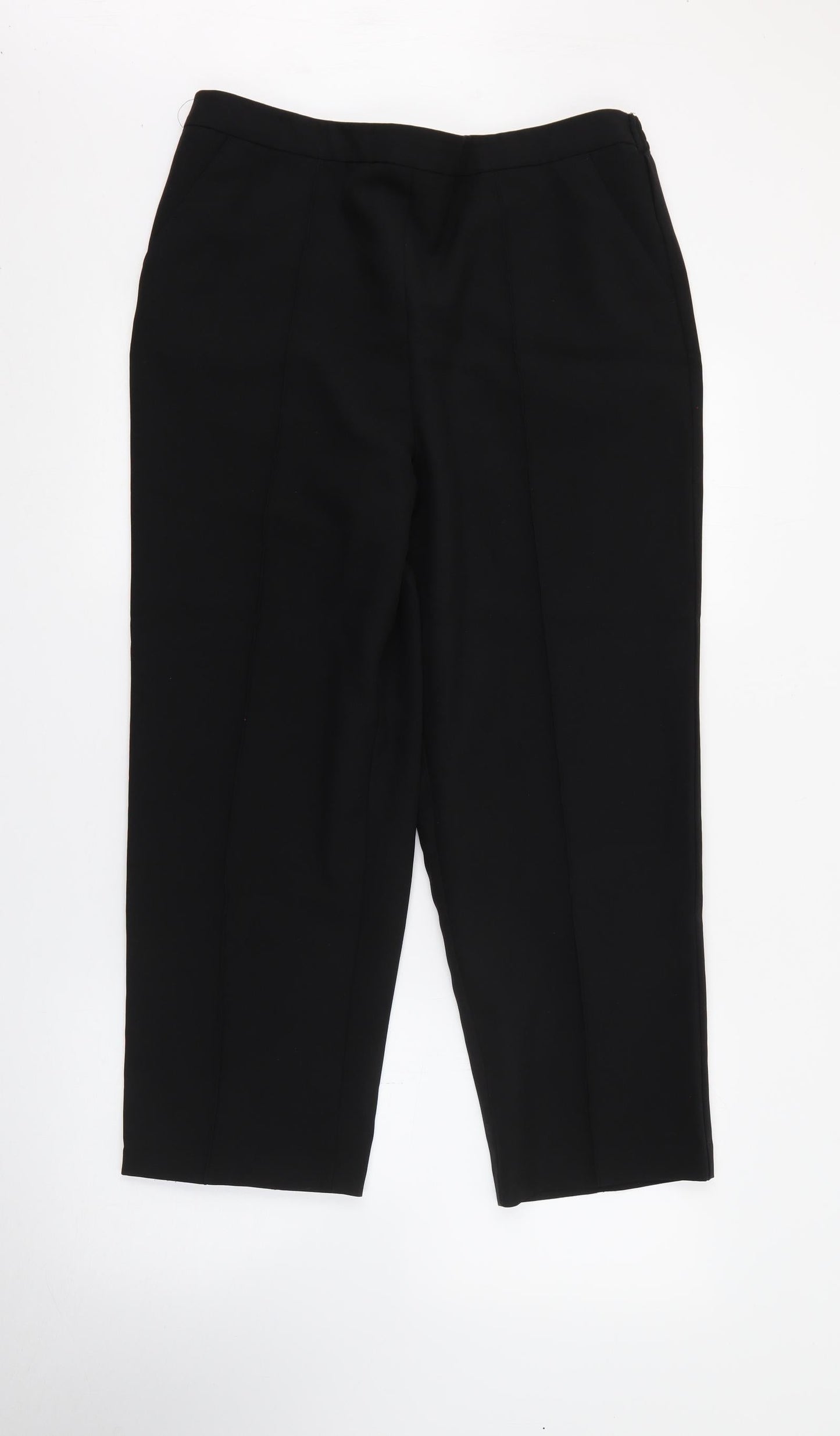 Isle Essentials Womens Black  Polyester Trousers  Size 16 L25 in Regular