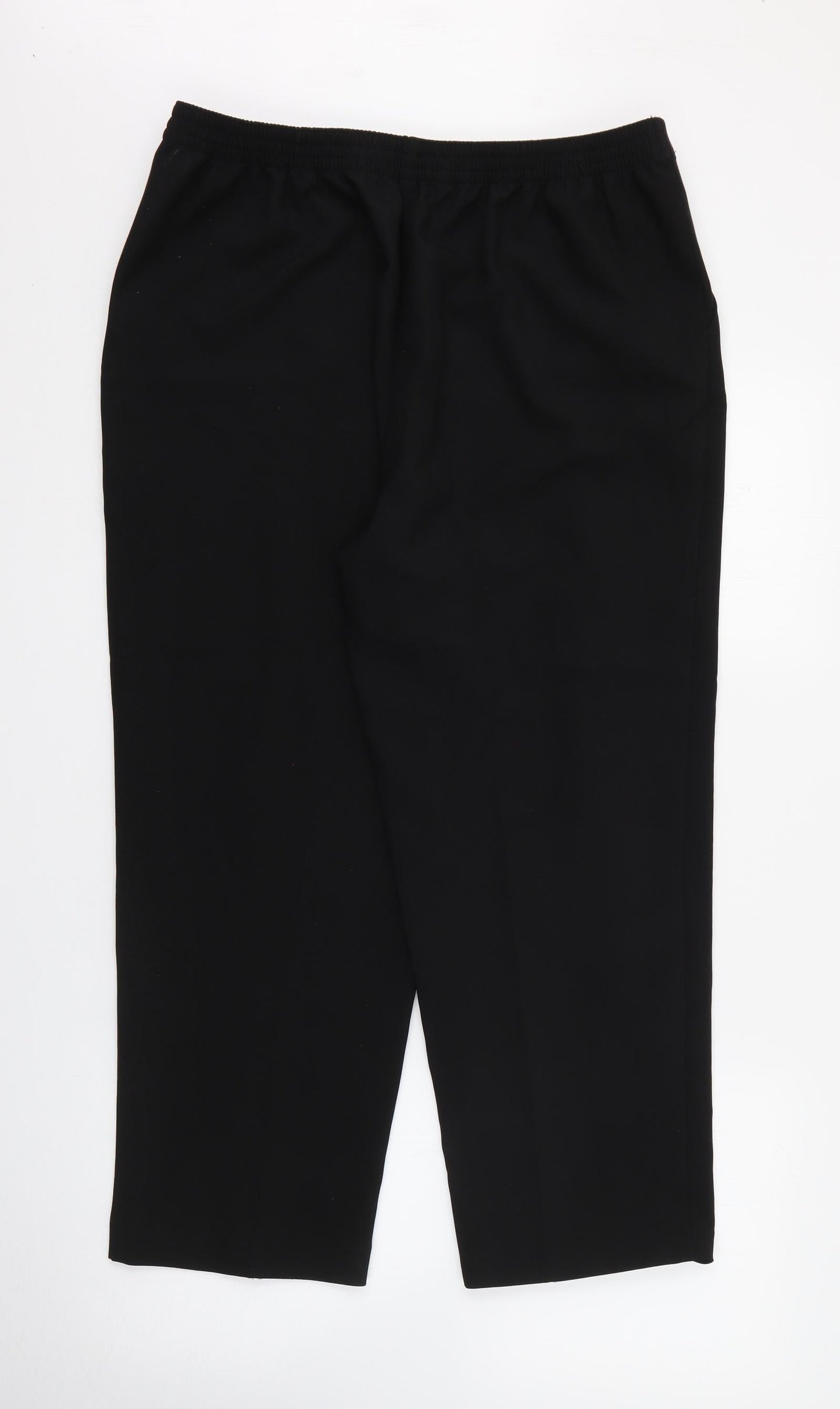 Isle Essentials Womens Black  Polyester Trousers  Size 16 L25 in Regular