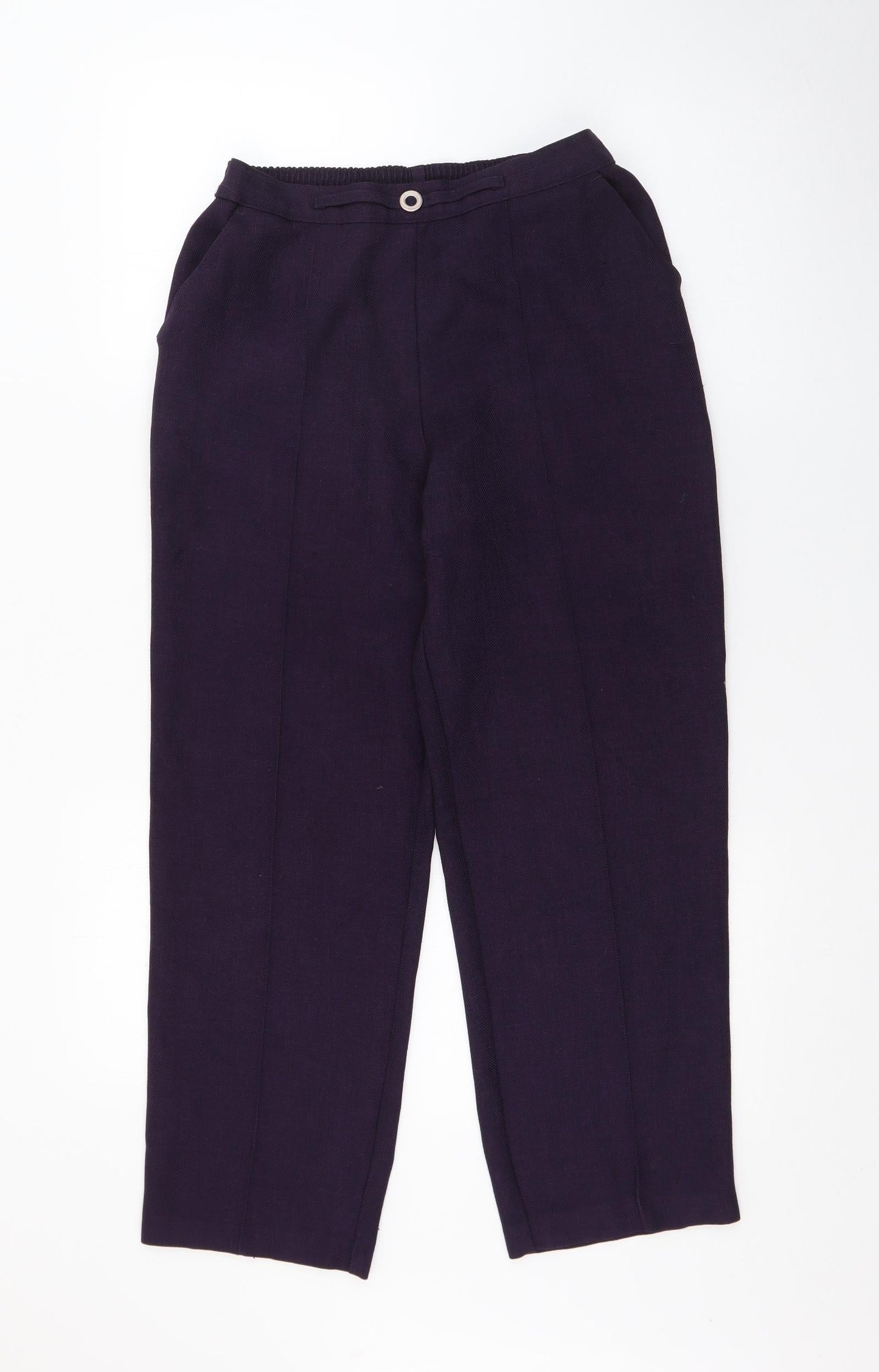 Marks and Spencer Womens Purple  Polyester Trousers  Size 10 L24 in Regular