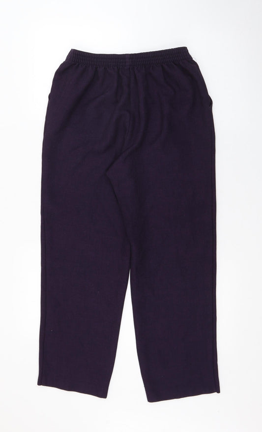 Marks and Spencer Womens Purple  Polyester Trousers  Size 10 L24 in Regular