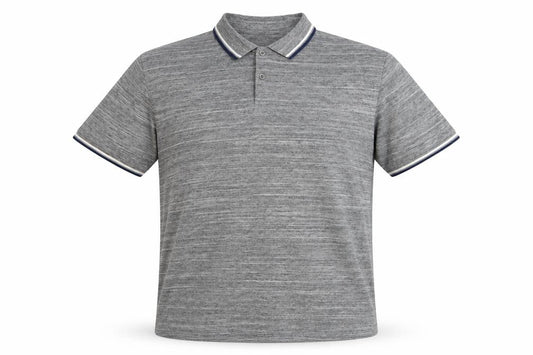 AWC85 Mens Grey  Polyester  Polo Size XL Collared Button