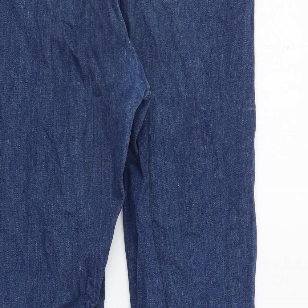 Marks and Spencer Womens Blue  Cotton Skinny Jeans Size 14 L27 in Regular