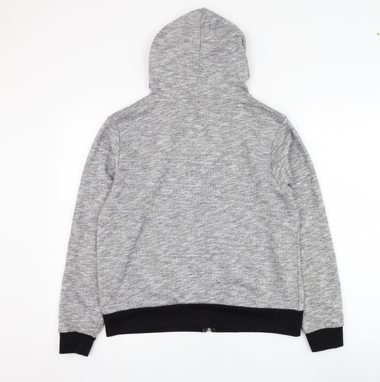 Lottie Girls Grey  Polyester Full Zip Hoodie Size L  Zip