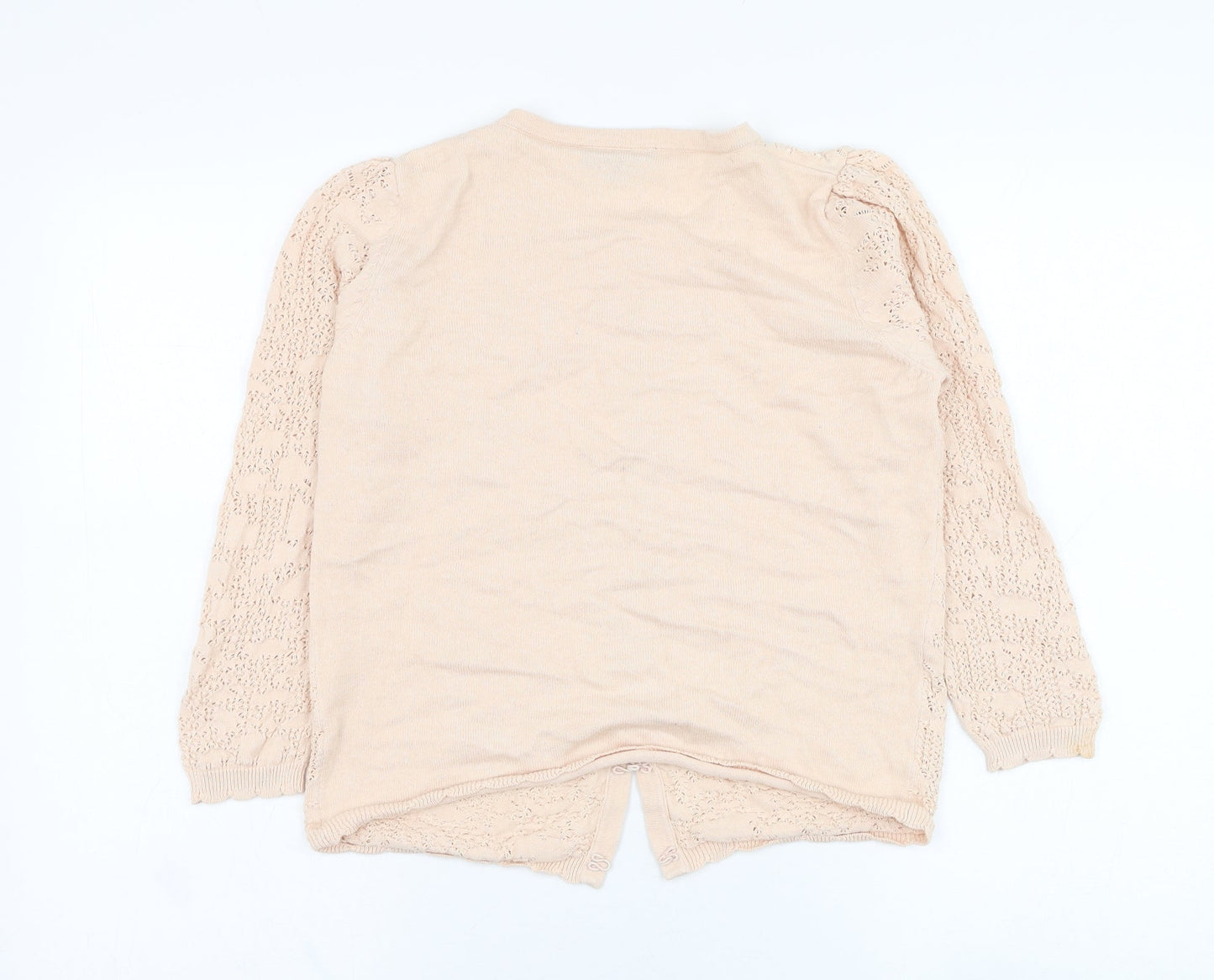 Warehouse Womens Pink Round Neck  Cotton Cardigan Jumper Size 14