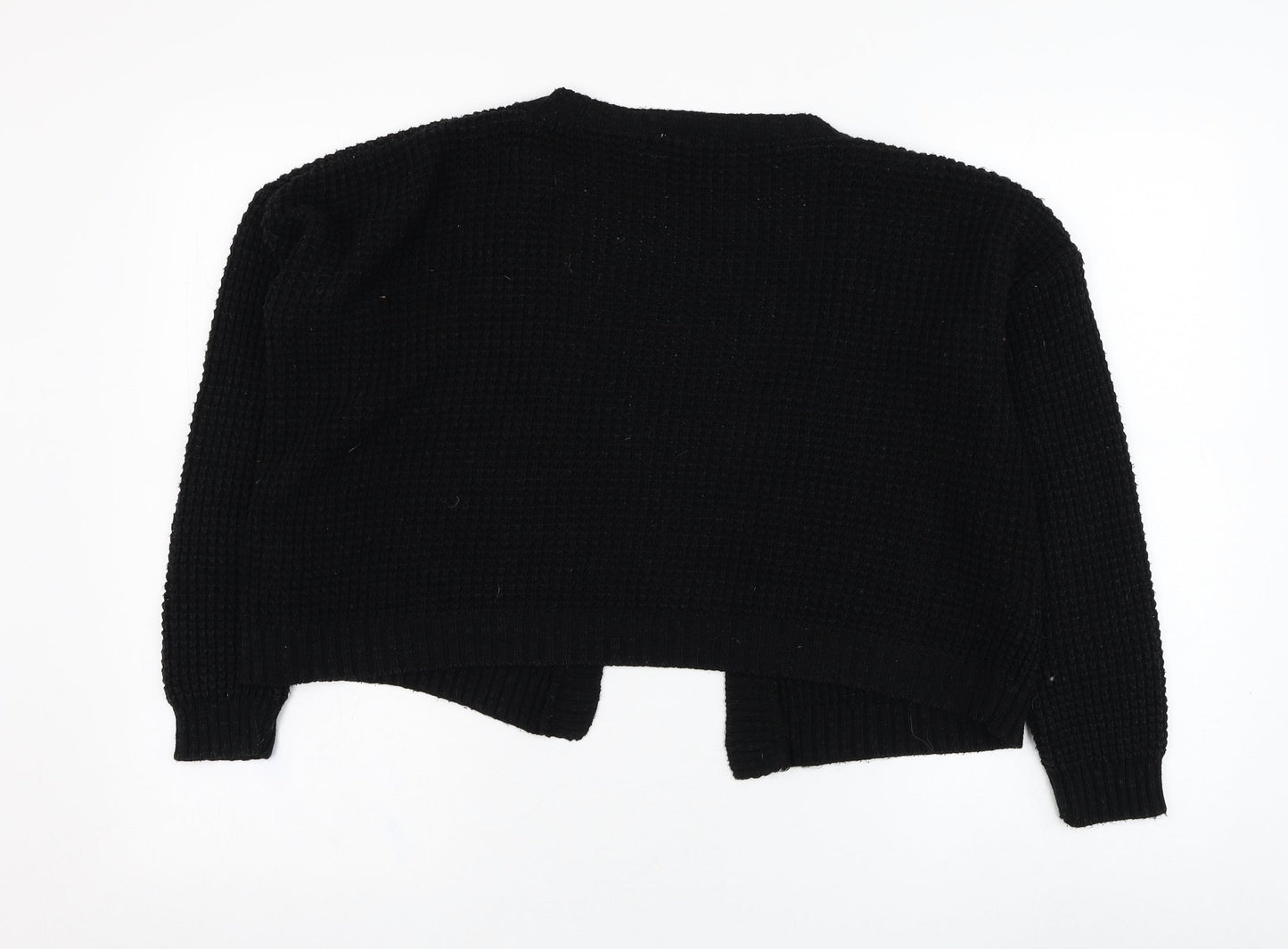 Boohoo Womens Black Square Neck  Acrylic Cardigan Jumper Size S