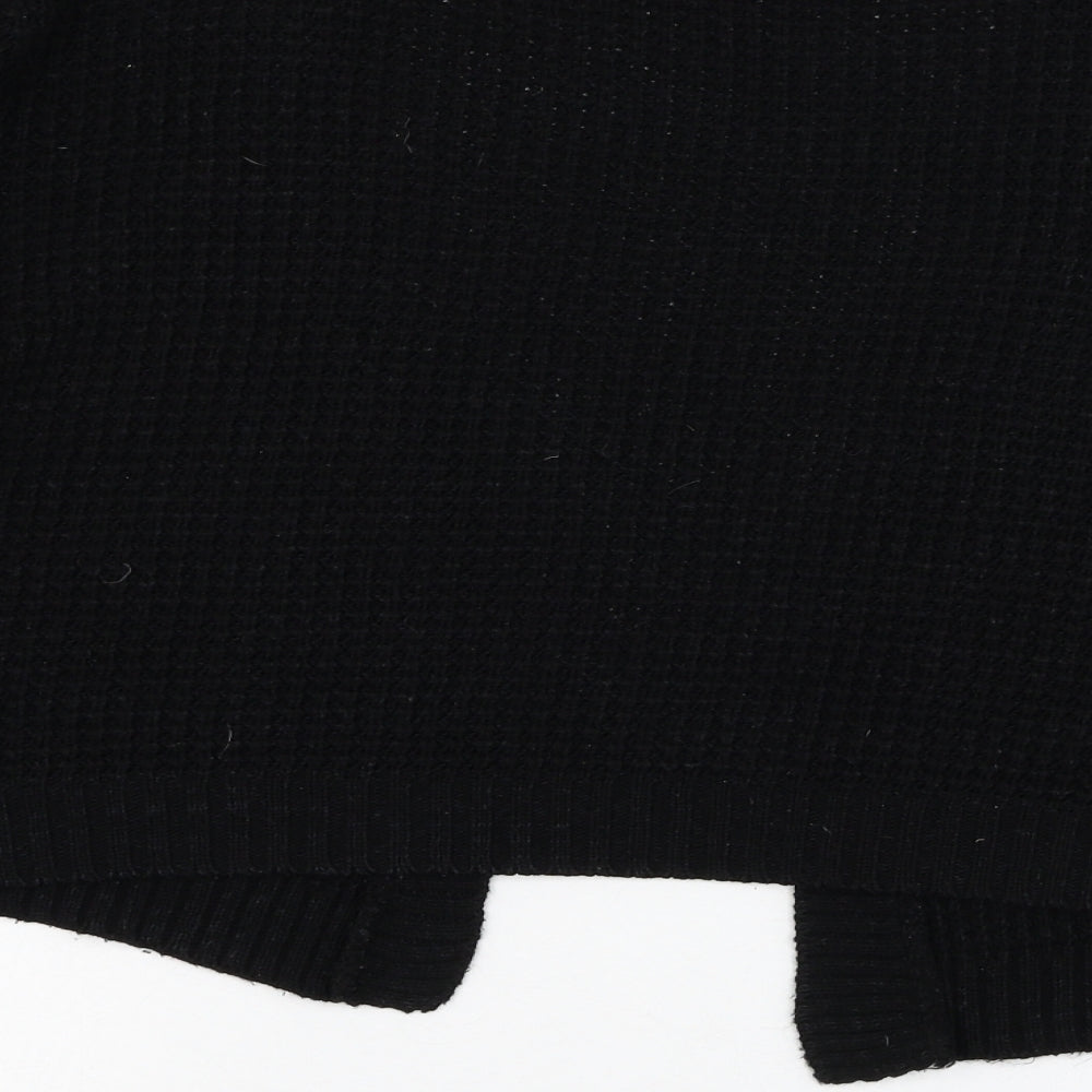Boohoo Womens Black Square Neck  Acrylic Cardigan Jumper Size S