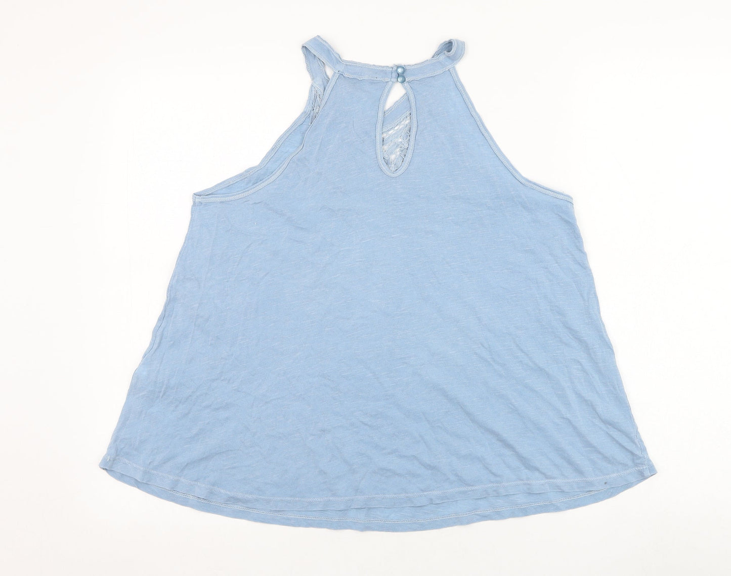 New Look Womens Blue  Cotton Basic Tank Size 10 Halter