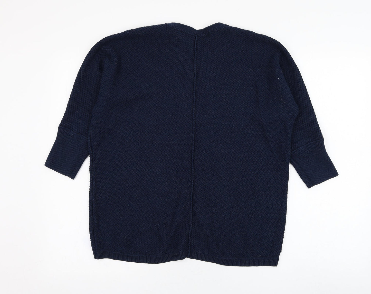 Max Studio Womens Blue Round Neck  Cotton Pullover Jumper Size S