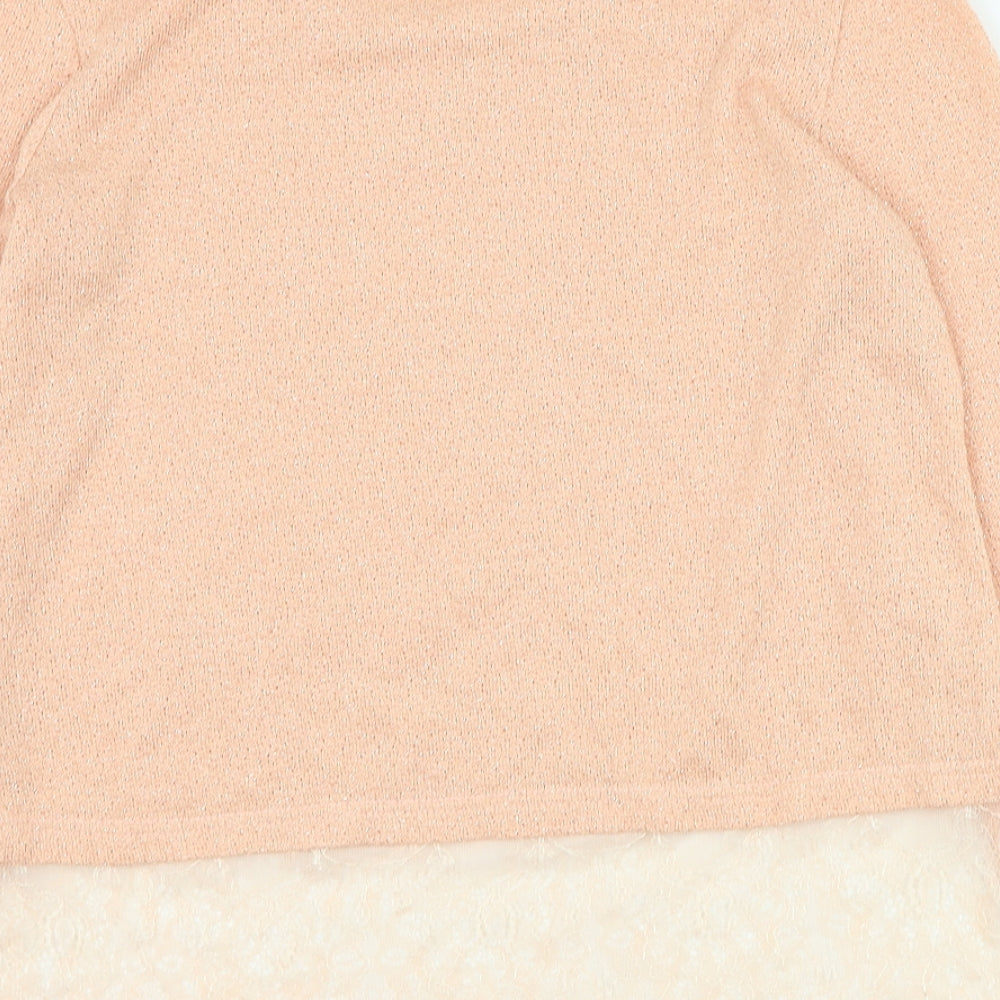 Swan Womens Pink Round Neck  Polyester Pullover Jumper Size S