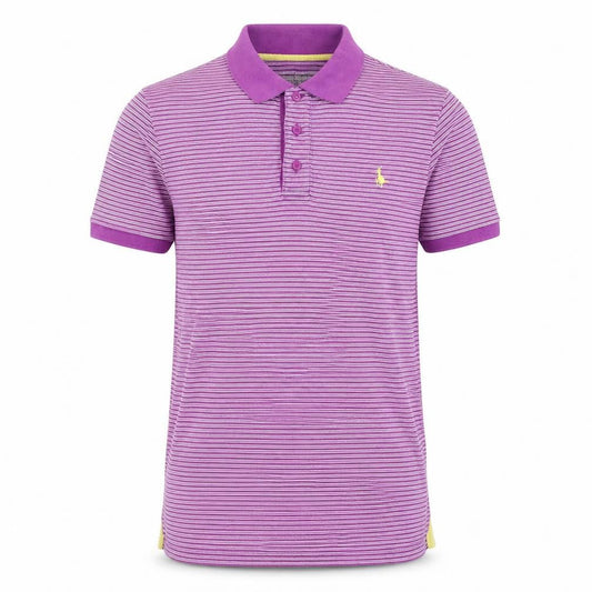 Jack Wills Mens Purple Striped Cotton  Polo Size XS Collared Pullover