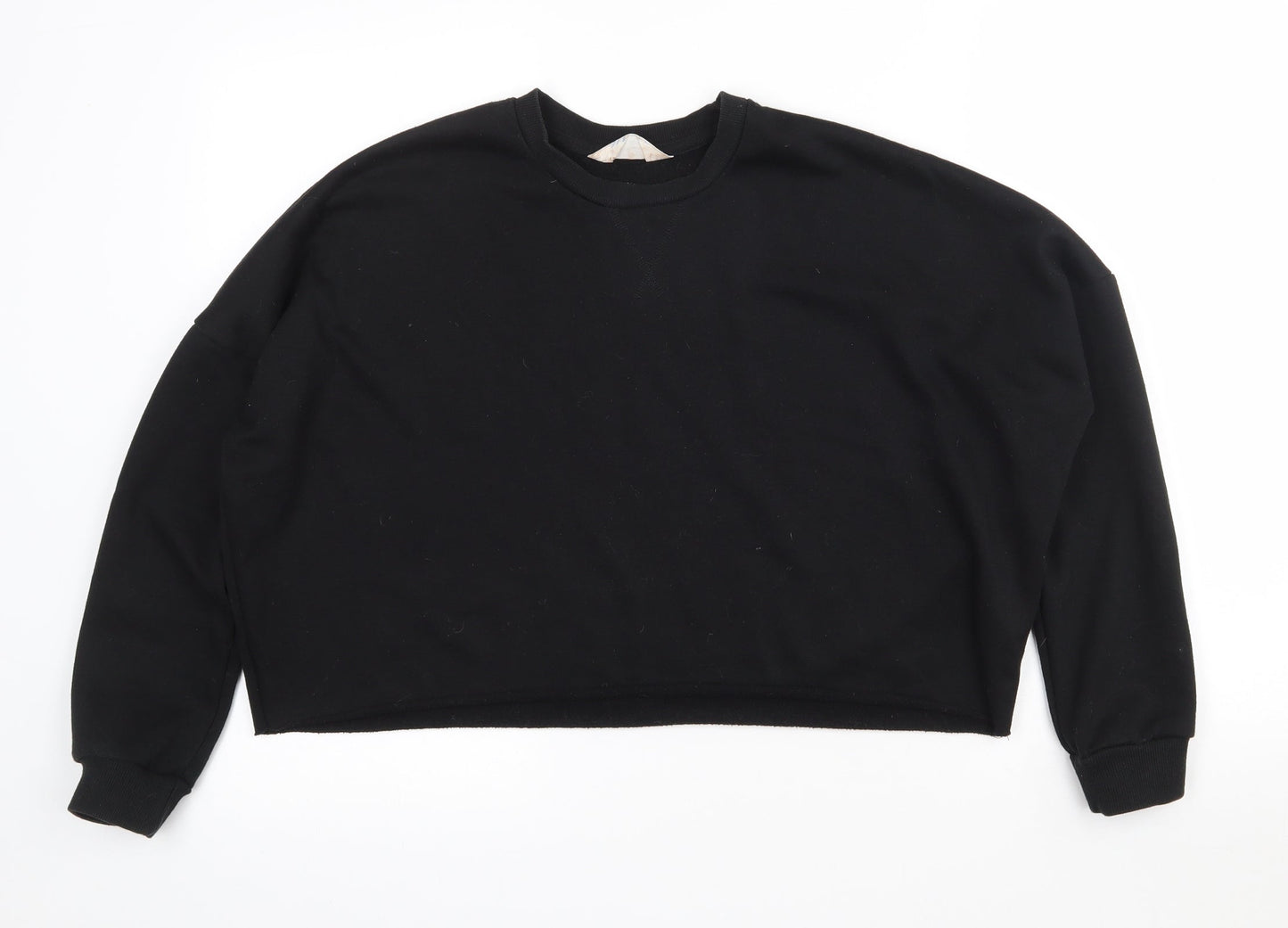 Primark Womens Black  Polyester Pullover Sweatshirt Size 6   - Cropped