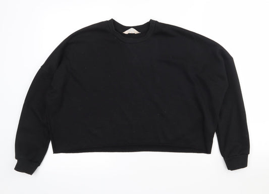 Primark Womens Black  Polyester Pullover Sweatshirt Size 6   - Cropped