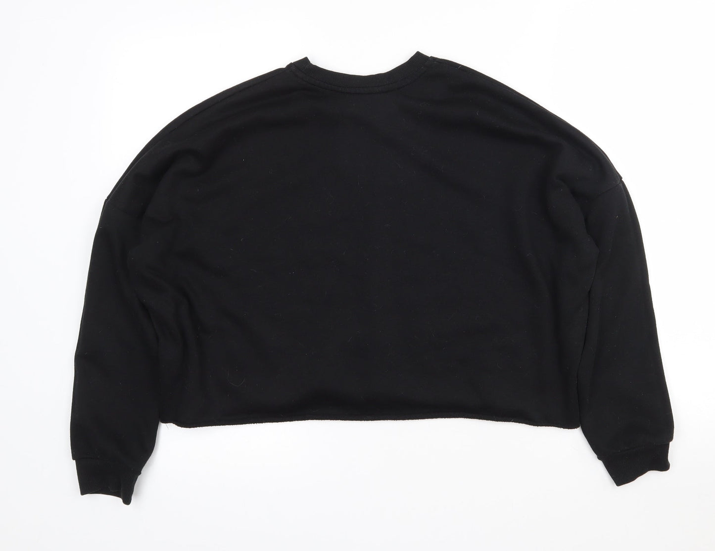 Primark Womens Black  Polyester Pullover Sweatshirt Size 6   - Cropped