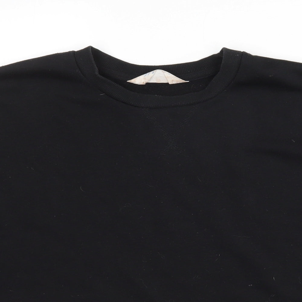 Primark Womens Black  Polyester Pullover Sweatshirt Size 6   - Cropped