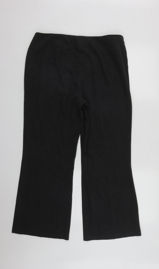 Marks and Spencer Womens Grey  Polyester Trousers  Size 16 L27 in Regular Zip