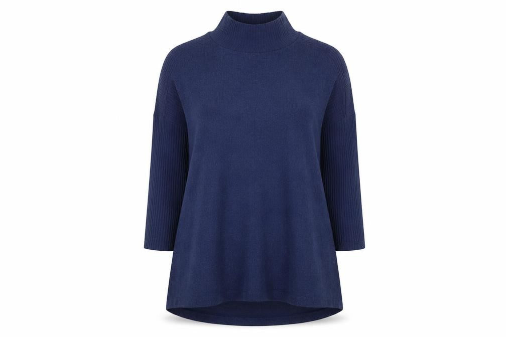 Marks and Spencer Womens Blue High Neck  Polyester Pullover Jumper Size 10
