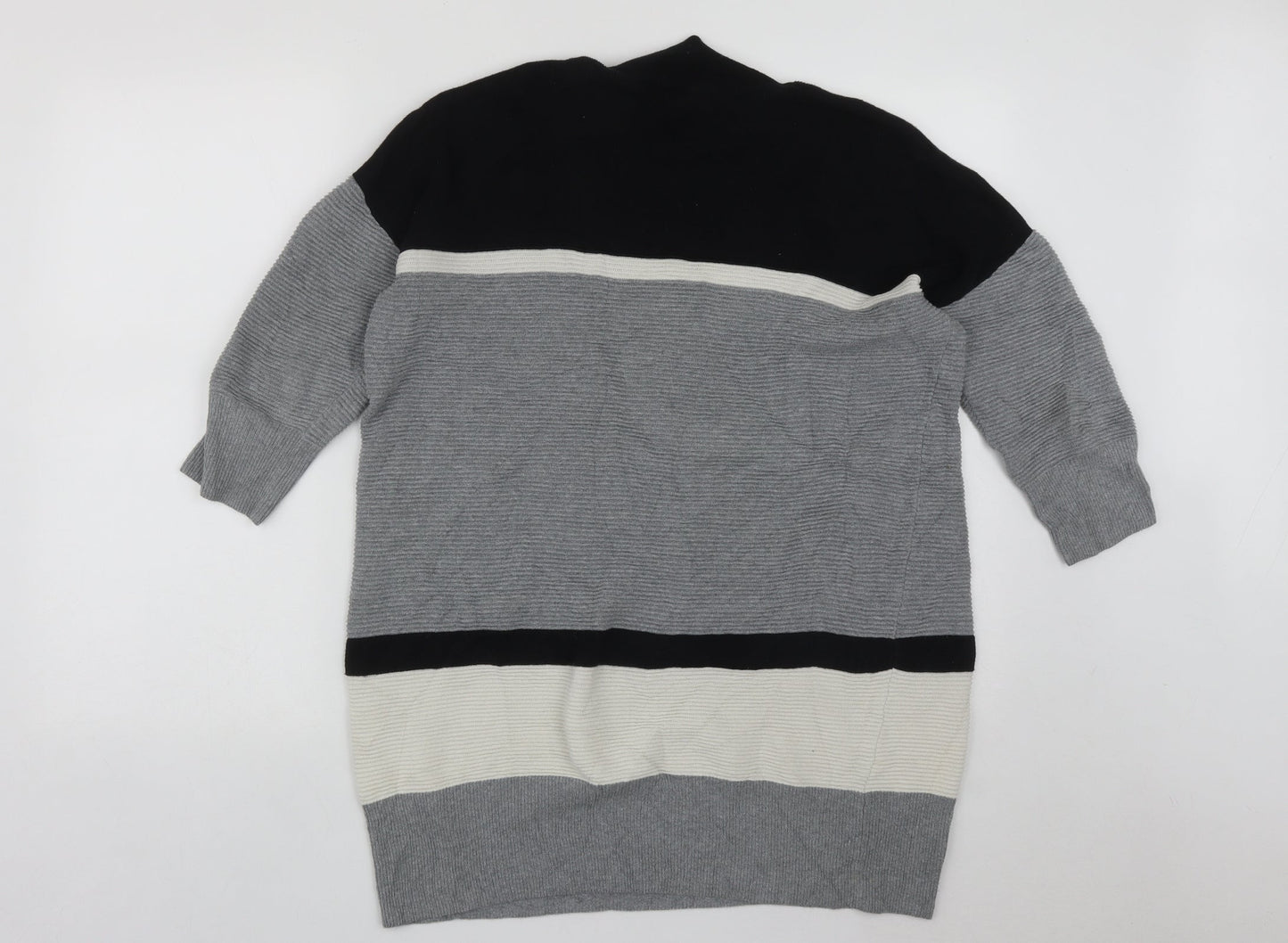 River Island Womens Multicoloured High Neck  Cotton Tunic Jumper Size 12