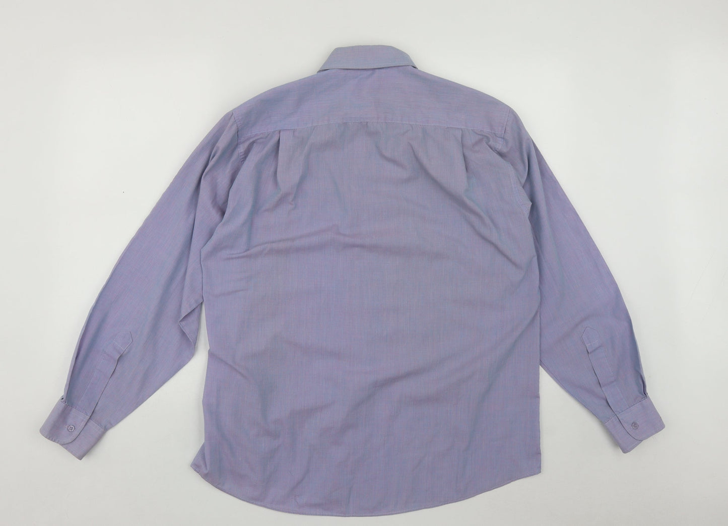 Burton Mens Purple  Polyester  Button-Up Size 15.5 Collared Button