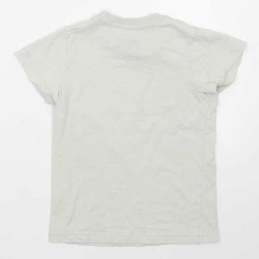 Matalan Boys White  100% Cotton Basic T-Shirt Size 6 Years Round Neck Pullover