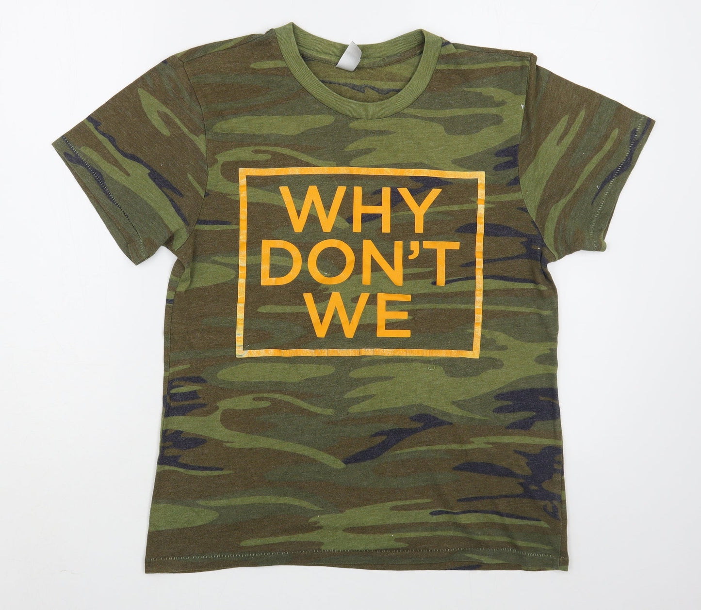 Alternative Earth Organics Mens Green Camouflage Cotton  T-Shirt Size M Round Neck