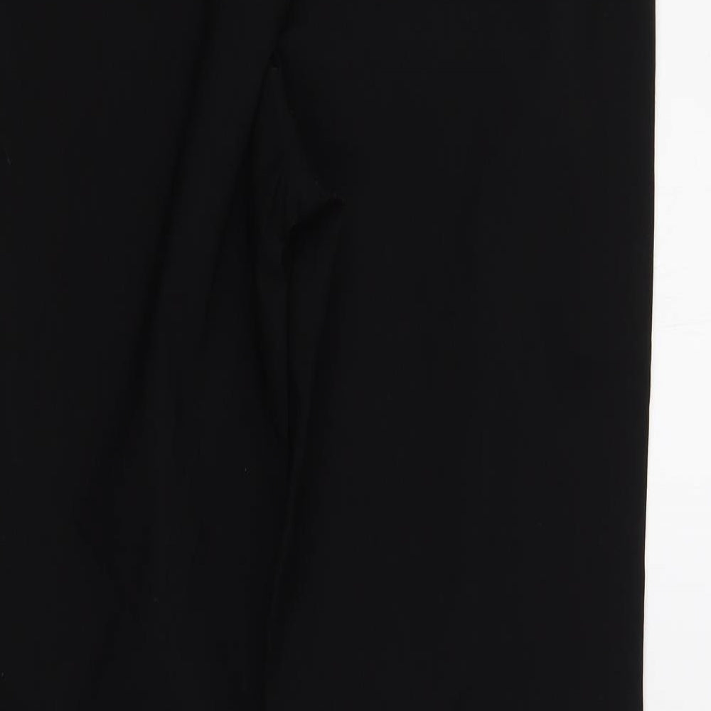 Papaya Womens Black  Polyester Trousers  Size 12 L28 in Regular Zip