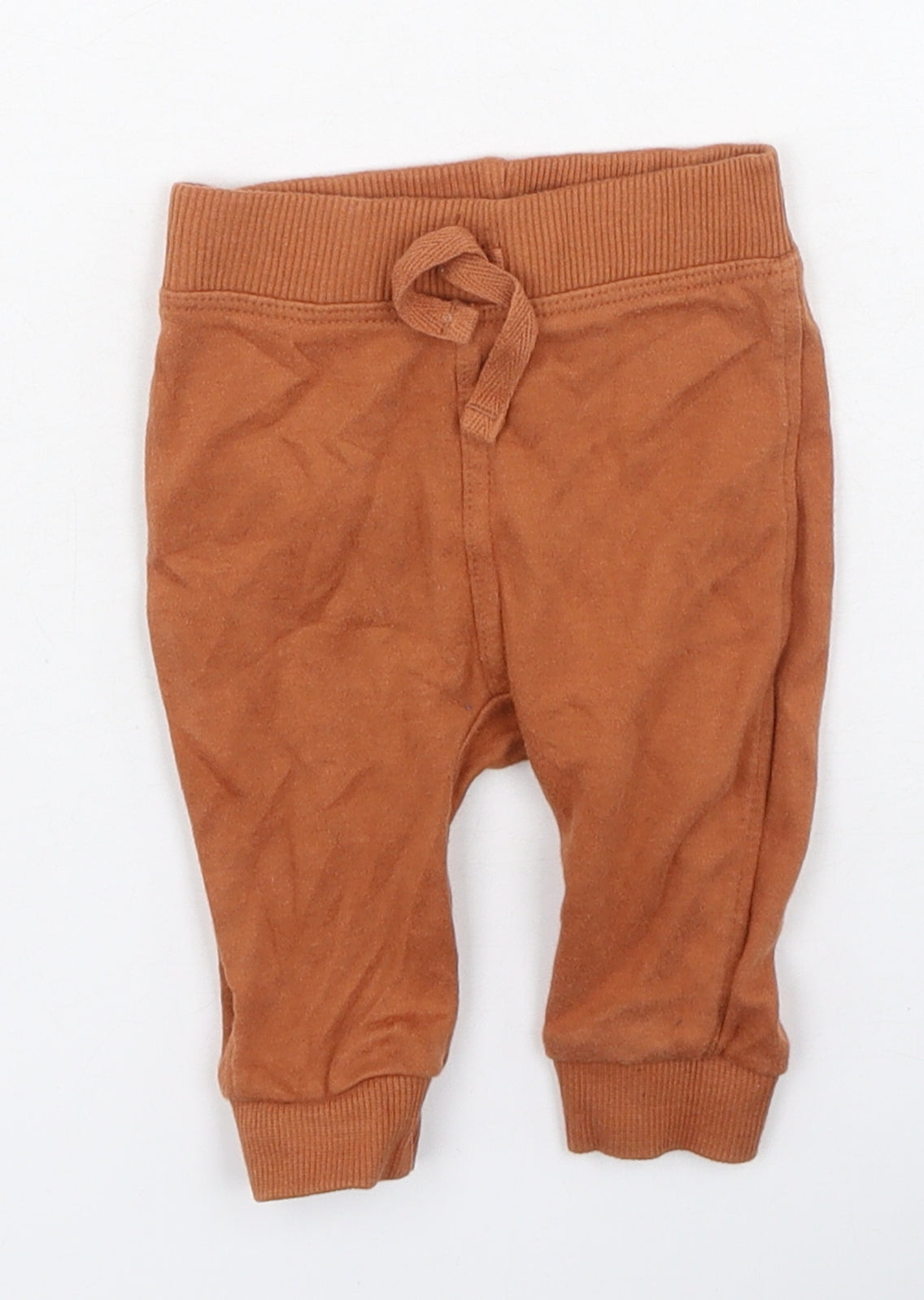 George  Baby Brown  Cotton Jogger Trousers Size 0-3 Months