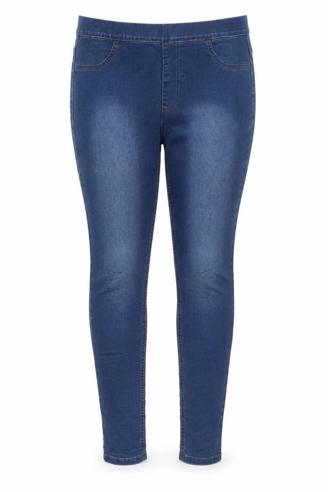 Marks and Spencer Womens Blue  Cotton Skinny Jeans Size 12 L27 in Regular