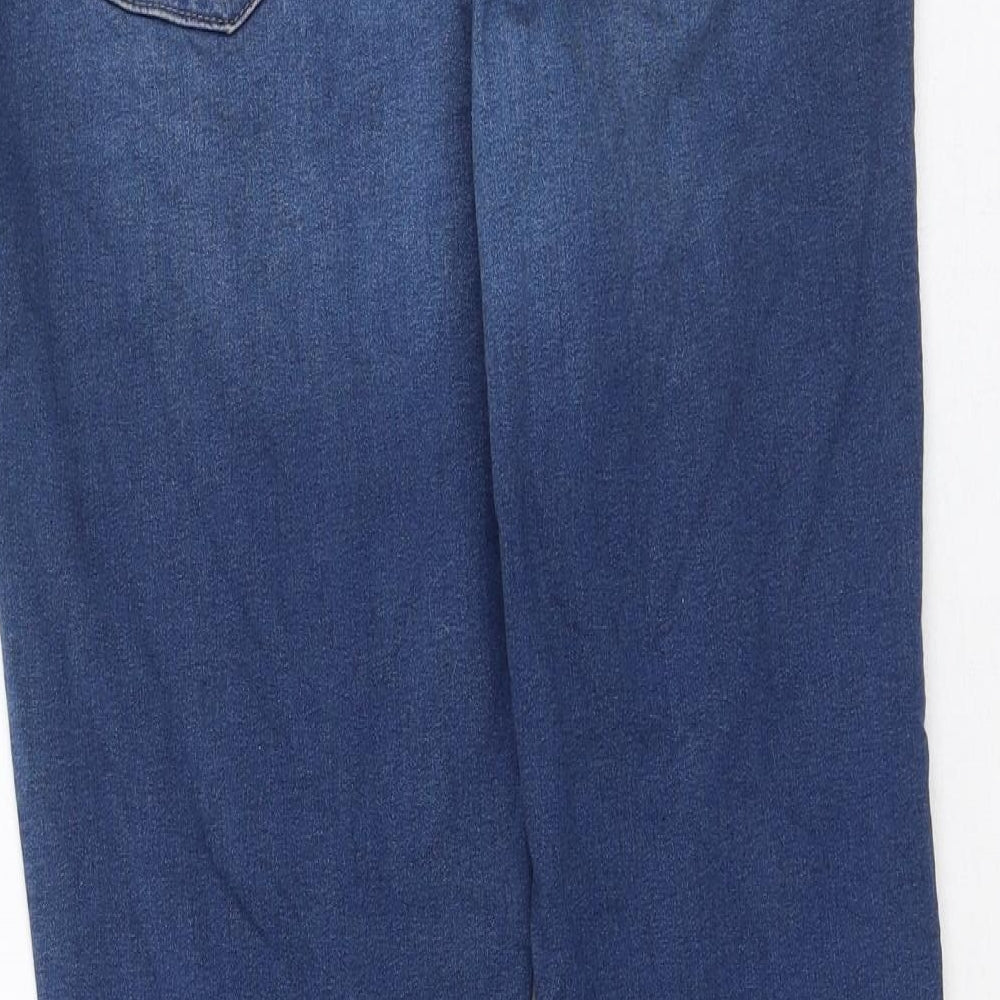 Marks and Spencer Womens Blue  Cotton Skinny Jeans Size 12 L27 in Regular