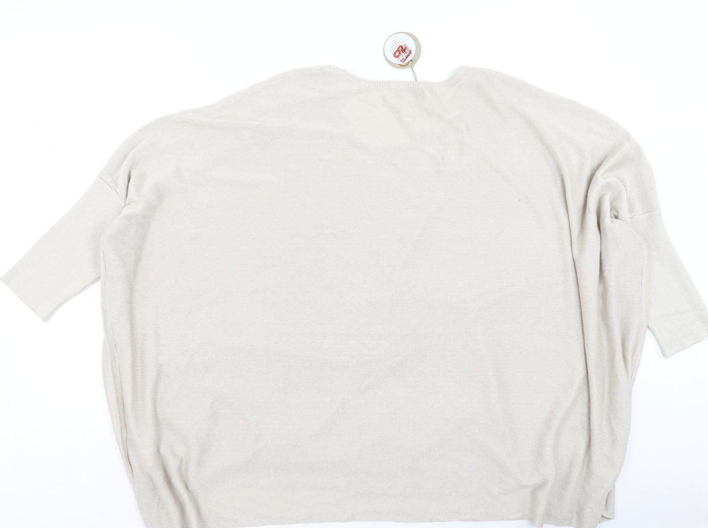 Apricot Womens Beige  Viscose Basic Blouse Size L Round Neck