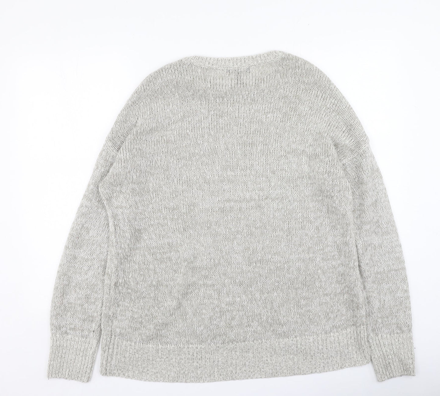 New Look Womens Beige Round Neck  Acrylic Pullover Jumper Size 14