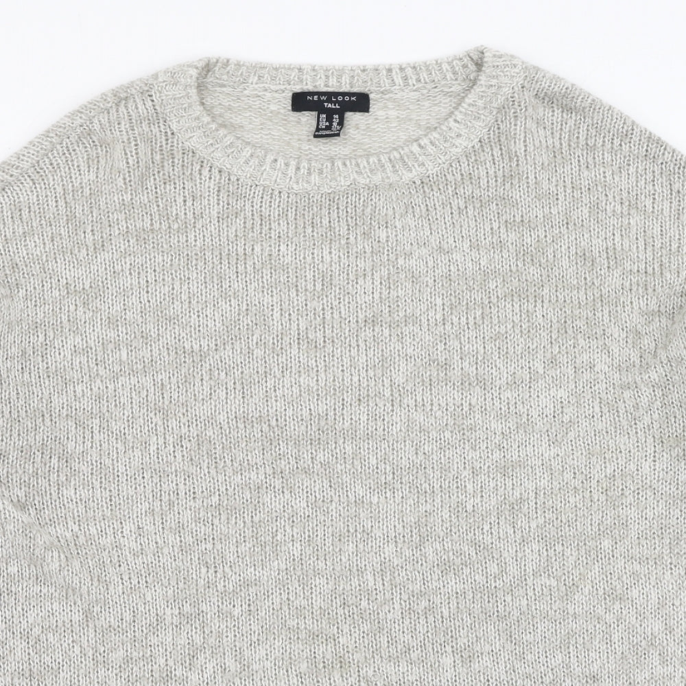 New Look Womens Beige Round Neck  Acrylic Pullover Jumper Size 14