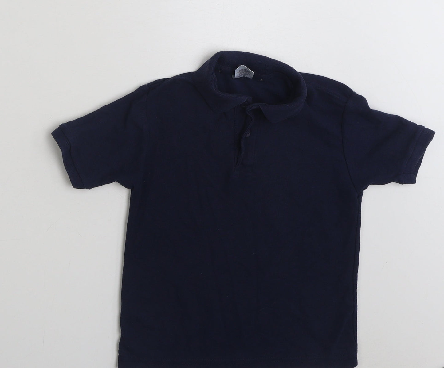 Fruit of the Loom Boys Blue  Polyester Pullover Polo Size 5-6 Years Collared Button