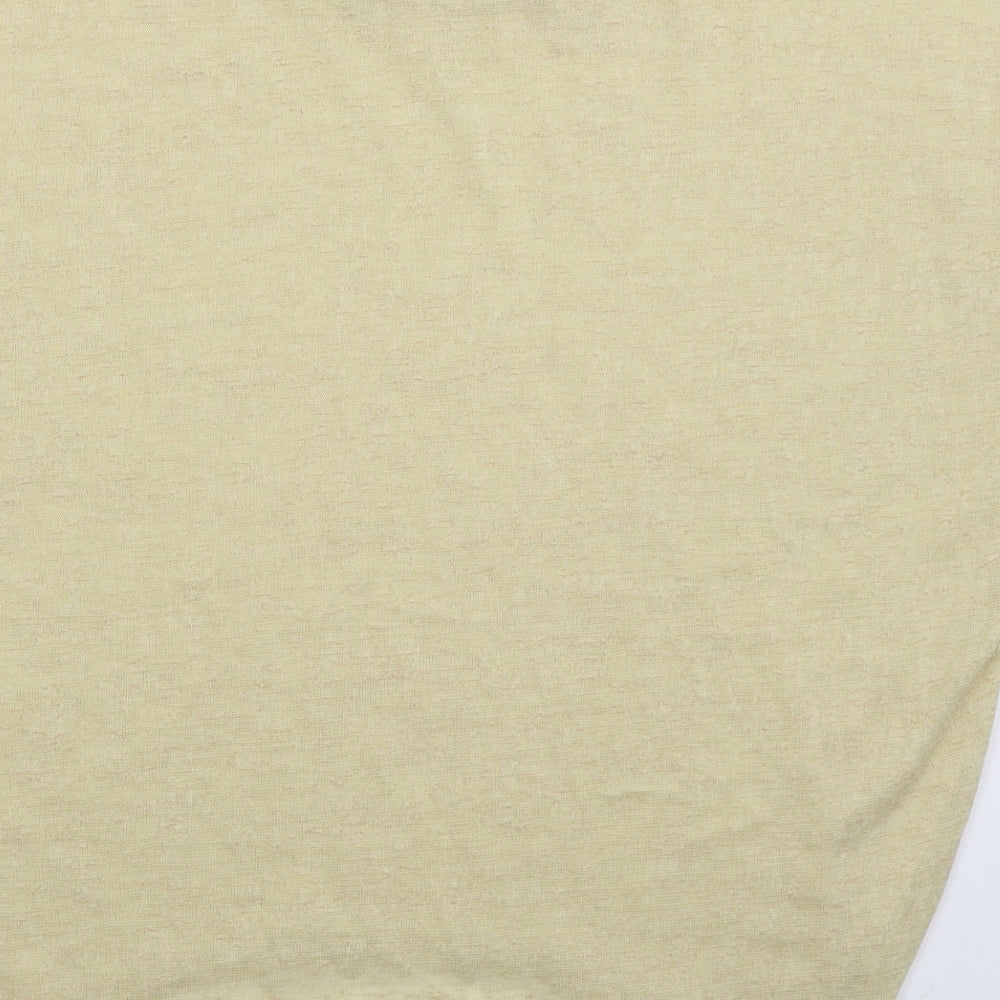 QED London Womens Beige  Polyester Basic T-Shirt Size M Boat Neck - Pom Pom