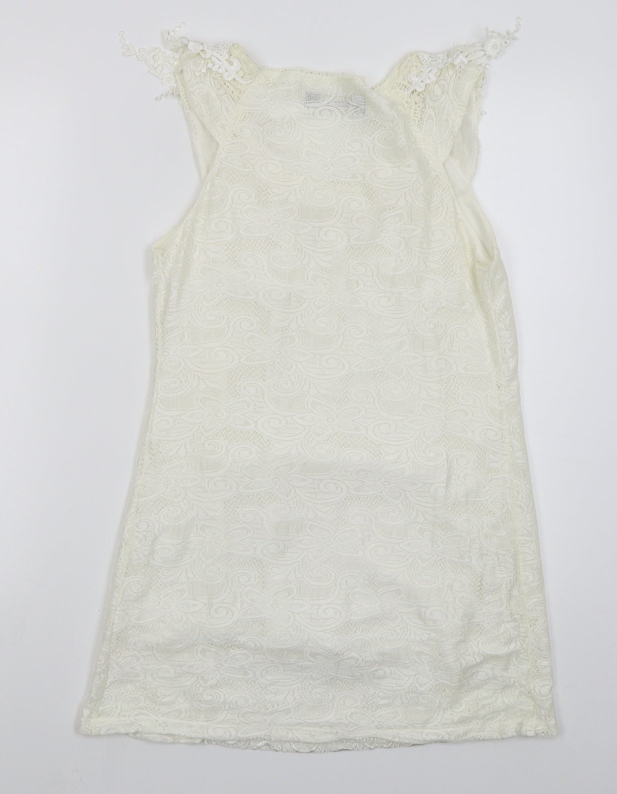Funkyfish Womens Ivory  Polyester Mini  Size S  Round Neck Pullover