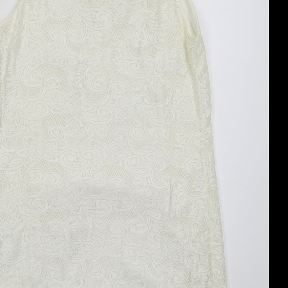 Funkyfish Womens Ivory  Polyester Mini  Size S  Round Neck Pullover