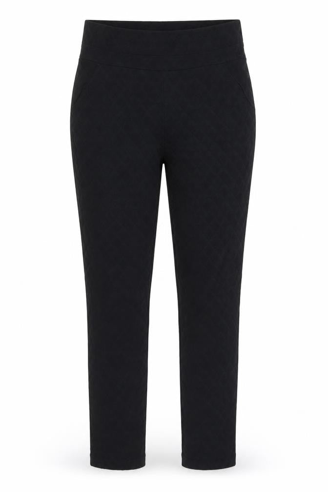 YSC City Womens Black Geometric Polyester Capri Leggings Size 12 L30 in