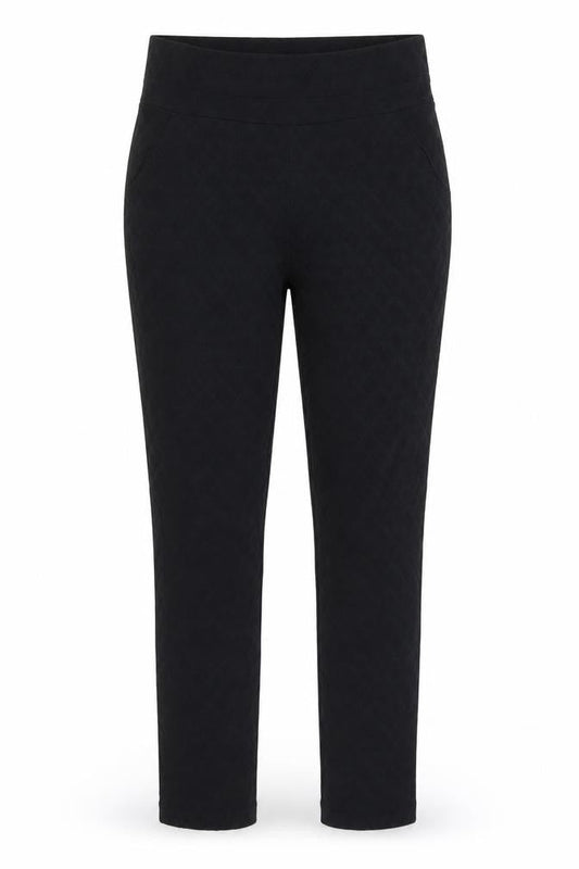 YSC City Womens Black Geometric Polyester Capri Leggings Size 12 L30 in