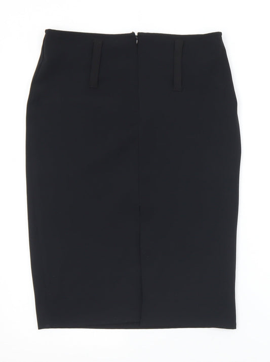 Zoe Womens Black  Polyester Straight & Pencil Skirt Size 8   Zip