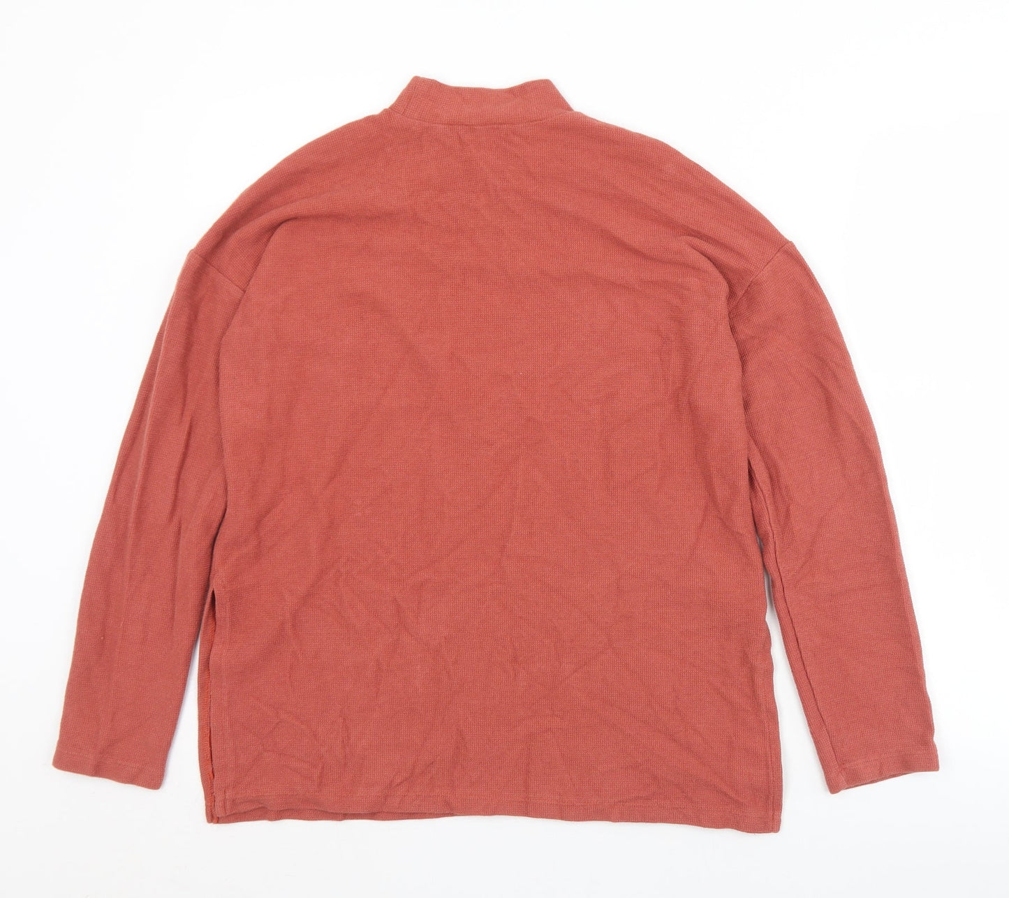 Zara Womens Brown  Polyamide Jersey T-Shirt Size S Mock Neck