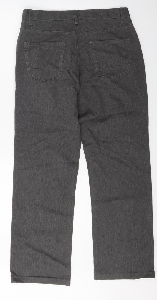 Heritage Womens Grey  Cotton Straight Jeans Size 32 L29.5 in Regular Zip