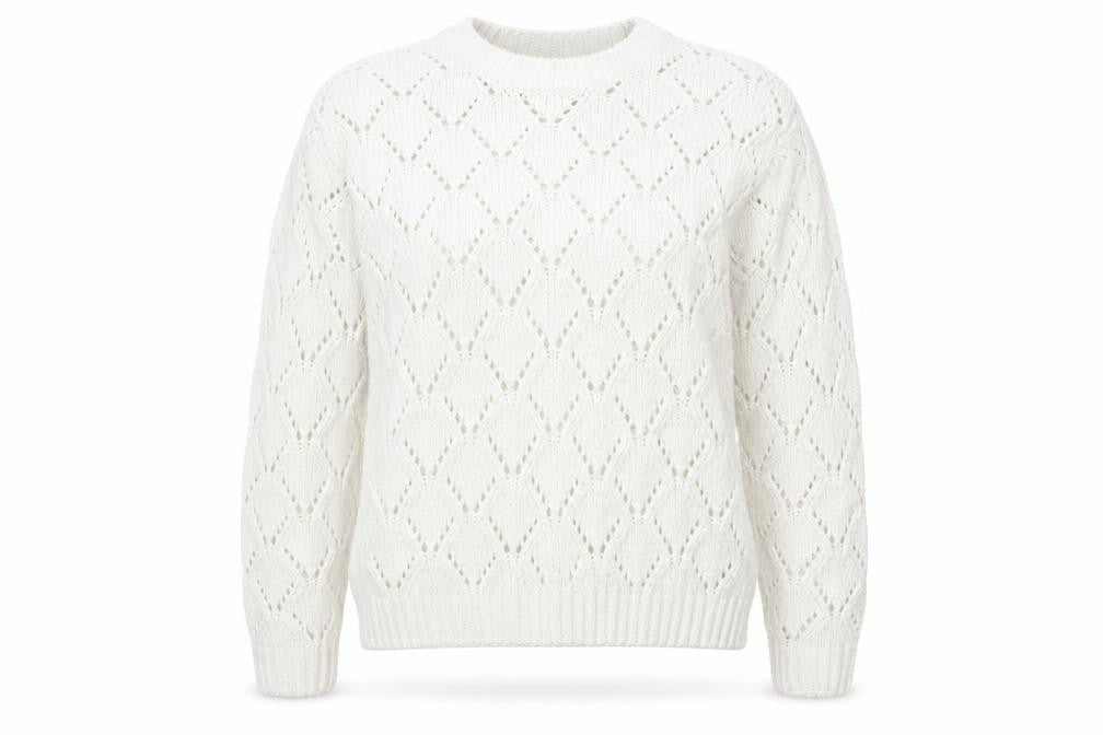 KappAhl Womens Ivory Crew Neck  Polyester Pullover Jumper Size S